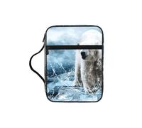 EdWal Cool Animal White Polar Bear Print Bible Case Cosmetic Bag con manico robusto Wash Bag Tablet Sleeve Small Tool Bag per libri