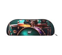 EdWal Cool Drum Set Borsa per il trucco con stampa, astuccio per matite, astuccio elegante per donne, borsa per cosmetici da viaggio, Argento, Taglia unica, Beauty case