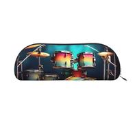 EdWal Cool Drums Set Print Trucco Borsa Matita, Scatola di Matite, Elegante Astuccio per Matite, Elegante Astuccio per le Donne, Borsa per cosmetici da Viaggio, Argento, One size, Beauty case