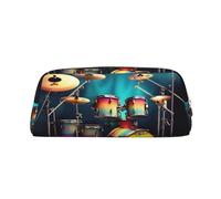EdWal Cool Drums Set Stampa Matita Astuccio Grande Astuccio Cancelleria Penna Bag Ufficio College Scuola Makeup Bag, Oro, One Size, Beauty case