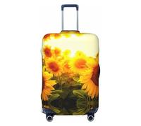 EdWal Copertura per valigie con stampa di girasole Protezione per bagagli da viaggio Copertura per bagagli lavabile antigraffio, Nero , M