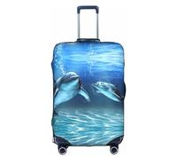 EdWal Copertura protettiva per bagagli con stampa delfini nel mare, copertura elastica antipolvere per valigie da viaggio, per valigie da 45-81 cm, Delfini nel mare, M