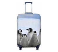 EdWal Copertura protettiva per valigia, con stampa di giovani pinguini con neve, da viaggio, lavabile, antigraffio, Nero , M