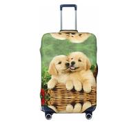 EdWal Copertura protettiva per valigie con stampa cucciolo di Golden Retriever da viaggio, lavabile, antigraffio, Nero , S