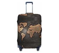 EdWal Copertura protettiva per valigie con stampa di mappa del mondo, lavabile, antigraffio, Nero , S