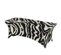 EdWal Copritavolo elasticizzato rettangolare in spandex con stampa animalier zebrata, 1,8 m, per matrimoni, feste, compleanni