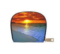 EdWal Custodia per carte di credito unisex con stampa al tramonto per uomini e donne, porta carte di credito in pelle, sottile biglietto da visita, bianco, Taglia unica