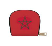 EdWal Custodia per carte di credito unisex con stampa bandiera del Marocco, porta carte di credito per uomini e donne, porta carte di credito, biglietto da visita sottile, bianco, Taglia unica