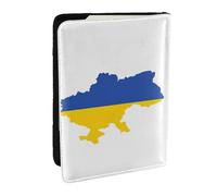 EdWal Custodia per passaporto con bandiera dell'Ucraina, con porta carte di credito, in pelle, per donne, uomini, famiglia, carta d'identità, viaggio, Nero , Taglia unica