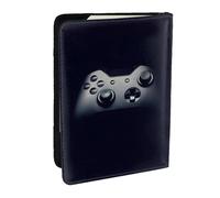 EdWal Custodia per passaporto con motivo controller di gioco, con porta carte di credito, in pelle, per donne, uomini, famiglia, viaggio, Nero , Taglia unica