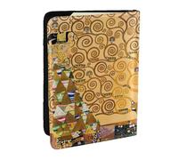 EdWal Custodia per passaporto con stampa albero della vita con porta carte di credito, custodia per passaporto in pelle, per donne e uomini, famiglia ID viaggio, Nero , Taglia unica