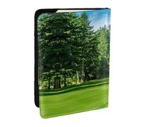 EdWal Custodia per passaporto con stampa campo da golf, con porta carte di credito, in pelle, per donne, uomini, famiglia, viaggi, Nero , Taglia unica