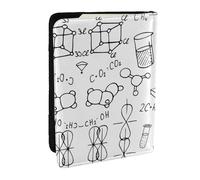 EdWal Custodia per passaporto con stampa chimica, con porta carte di credito, in pelle, per donne, uomini, famiglia, viaggi, Nero , Taglia unica