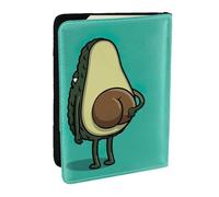 EdWal Custodia per passaporto con stampa di avocado con porta carte di credito, custodia per passaporto in pelle, per donne e uomini, famiglia ID viaggio, Nero , Taglia unica