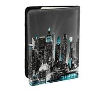 EdWal Custodia per passaporto con stampa di dipinti di New York con porta carte di credito, custodia per passaporto in pelle, per donne e uomini, per la famiglia, da viaggio, Nero , Taglia unica