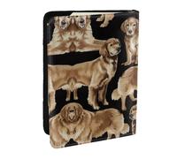 EdWal Custodia per passaporto con stampa Golden Retrievers con porta carte di credito, custodia per passaporto in pelle, per donne e uomini, per la famiglia, da viaggio, Nero , Taglia unica