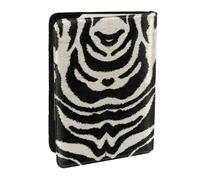 EdWal Custodia per passaporto con stampa zebrata con porta carte di credito, custodia per passaporto in pelle, per donne e uomini, per famiglia e viaggi, Nero , Taglia unica