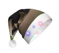 EdWal Cute Honey Badger Print Led Christmas Beanie Light Up Christmas Cappelli di Natale, cappelli lavorati a maglia con luci a led, cappello invernale unisex di Babbo Natale