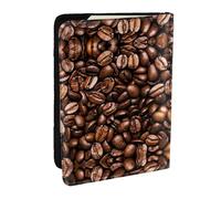 EdWal Divertente custodia per passaporto con stampa di chicchi di caffè tostato con porta carte di credito, custodia per passaporto in pelle, per donne e uomini, famiglia, viaggio, Nero , Taglia unica