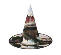 EdWal Dublino Irlanda Ha Penny Bridge River Stampa Halloween Cappello Strega Costume Accessorio Donne Cappelli Per Halloween Festa Cosplay Per La Casa, Cortile,