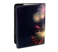 EdWal Explosion - Custodia per passaporto con stampa 3D di fuochi d'artificio e porta carte di credito, in pelle, per donne e uomini, per la famiglia, da viaggio, Nero , Taglia unica