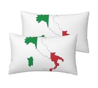 EdWal Federa decorativa per cuscino con mappa della bandiera italiana, 30,5 x 50,8 cm, per divano, letto, soggiorno, decorazione per la casa