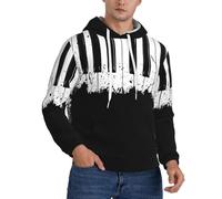 EdWal Felpa con cappuccio da uomo con stampa pianoforte,Comoda felpa pullover per uomo,Felpe con cappuccio casual con coulisse