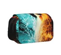 EdWal Fire and Water Phoenix Print Pencil Case Canvas Pen Pencil Pouch Large Capacity Organizer Multifunzionale Pencil Bag