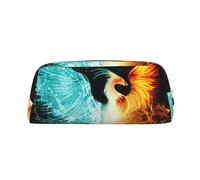 EdWal Fire and Water Phoenix Print Pencil Case Large Pencil Pouch Stationery Pen Bag Office College School Makeup Bag, Argento, Taglia unica, Beauty case
