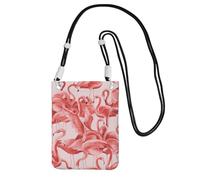 EdWal Flamingo1 - Borsa a tracolla da donna, mini portamonete per telefono, grazioso portafoglio per telefono, regalo per escursioni e viaggi, Nero , Taglia unica