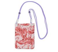 EdWal Flamingo1 - Borsa a tracolla da donna, mini portamonete per telefono, grazioso portafoglio per telefono, regalo per escursioni e viaggi, Viola, Taglia unica