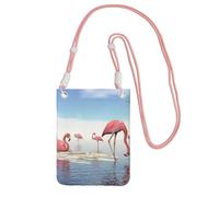 EdWal Flock Of Pink Flamingos On The Beach Print Crossbody Bag For Women Mini Phone Wallet Cute Phone Wallet For Hiking Travel Gift, rosa, Taglia unica
