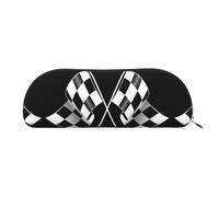 EdWal Formula a quadretti in bianco e nero motivo bandiera stampa astuccio per cosmetici, astuccio per cosmetici, astuccio elegante per le donne, astuccio per cosmetici da viaggio, Argento, Jeden