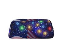 EdWal Fuochi d'artificio bandiera americana 4 luglio stampa astuccio grande astuccio cancelleria penna borsa ufficio college scuola trucco borsa, Oro, One Size, Beauty case