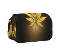 EdWal Golden Cannabis Stampa Astuccio di Tela Penna Matita Sacchetto di Grande Capacità Organizzatore Multifunzionale Matita Sacchetto