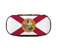 EdWal Grande astuccio con stampa bandiera della Florida, grande capacità, astuccio per cancelleria, per ufficio, università, scuola, Nero , Taglia unica, Organizer per borse