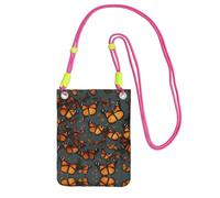 EdWal Heaps Of Orange Monarch Butterflies - Borsa a tracolla da donna, mini portamonete per telefono, grazioso portafoglio per telefono, regalo per escursioni e viaggi, Fucsia, Taglia unica