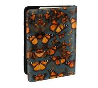 EdWal Heaps of Orange Monarch Butterflies - Custodia per passaporto con porta carte di credito, in pelle, per donne, uomini, famiglia, carta d'identità da viaggio, Nero , Taglia unica