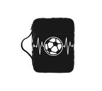 EdWal I Love Soccer Print Bible Case Cosmetic Bag con manico robusto borsa per il lavaggio Tablet Sleeve Small Tool Bag per libri