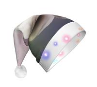 EdWal Il berretto di Natale ha condotto la stampa del cigno bianco accende i cappelli di Natale, cappelli lavorati a maglia con le luci principali, cappello di Babbo Natale invernale unisex