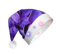 EdWal Il berretto di Natale ha condotto la stampa del fiore viola accende i cappelli di Natale, cappelli a maglia con luci LED, cappello di Babbo Natale invernale unisex