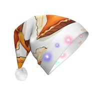 EdWal Il berretto di Natale ha condotto la stampa della stampa del cibo accende i cappelli di Natale, cappelli a maglia con le luci principali, cappello unisex di Babbo Natale