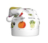 EdWal Introduzione di vari cappelli di Babbo Natale della peluche della stampa di verdure, cappelli di Natale per gli adulti, copricapo accogliente di vacanza, per le feste di Natale