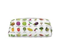 EdWal Introduzione di Varie Verdure Stampa Matita Caso Grande Matita Sacchetto di Cancelleria Penna Bag Ufficio College Scuola Trucco, Argento, One Size, Beauty case