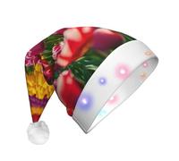 EdWal La stampa colorata dei tulipani ha condotto il berretto di Natale accende i cappelli di Natale, cappelli a maglia con le luci principali, cappello unisex di Babbo Natale