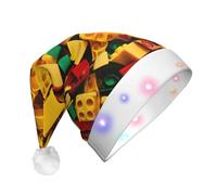 EdWal La stampa colorata del mattone ha condotto il berretto di Natale accende i cappelli di Natale, cappelli a maglia con le luci principali, cappello unisex di Babbo Natale di inverno