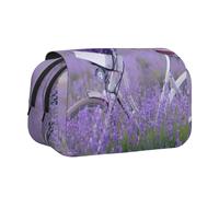 EdWal Lavanda Campo Retro Bike Agricoltura Stampa Matita Astuccio Tela Penna Matita Pouch Grande Capacità Organizzatore Multifunzionale Matita Bag