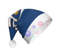 EdWal Louisiana State Flag Print Led Christmas Beanie Light Up Cappelli di Natale, cappelli lavorati a maglia con luci LED, cappello invernale unisex di Babbo Natale
