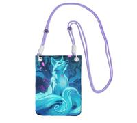 EdWal Magic Blue Fox Print Borsa a tracolla da donna, mini portafogli per telefono, grazioso portafoglio per telefono, regalo per escursioni e viaggi, Viola, Taglia unica
