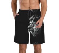 EdWal Mallard Duck Print - Pantaloncini da mare da uomo, ad asciugatura rapida, con fodera in rete triangolare, Leone, L